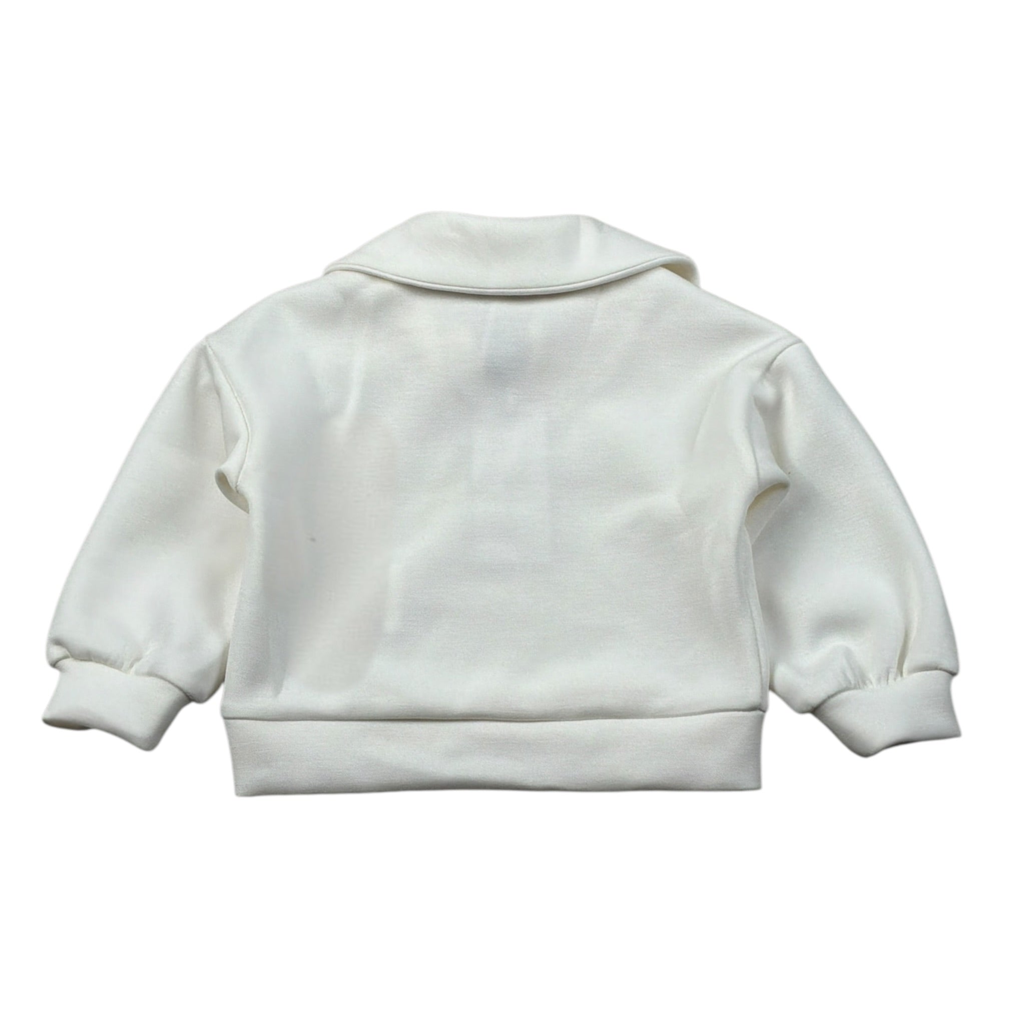 Miss Grant Felpa tinta unita con Colletto E Stampa Panna per Neonata MG1380NX PANNA MISS GRANT 