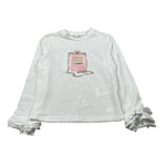Miss Grant Shirt tinta unita con Stampa Bianco per Bambina MG1407 BIANCO MISS GRANT 