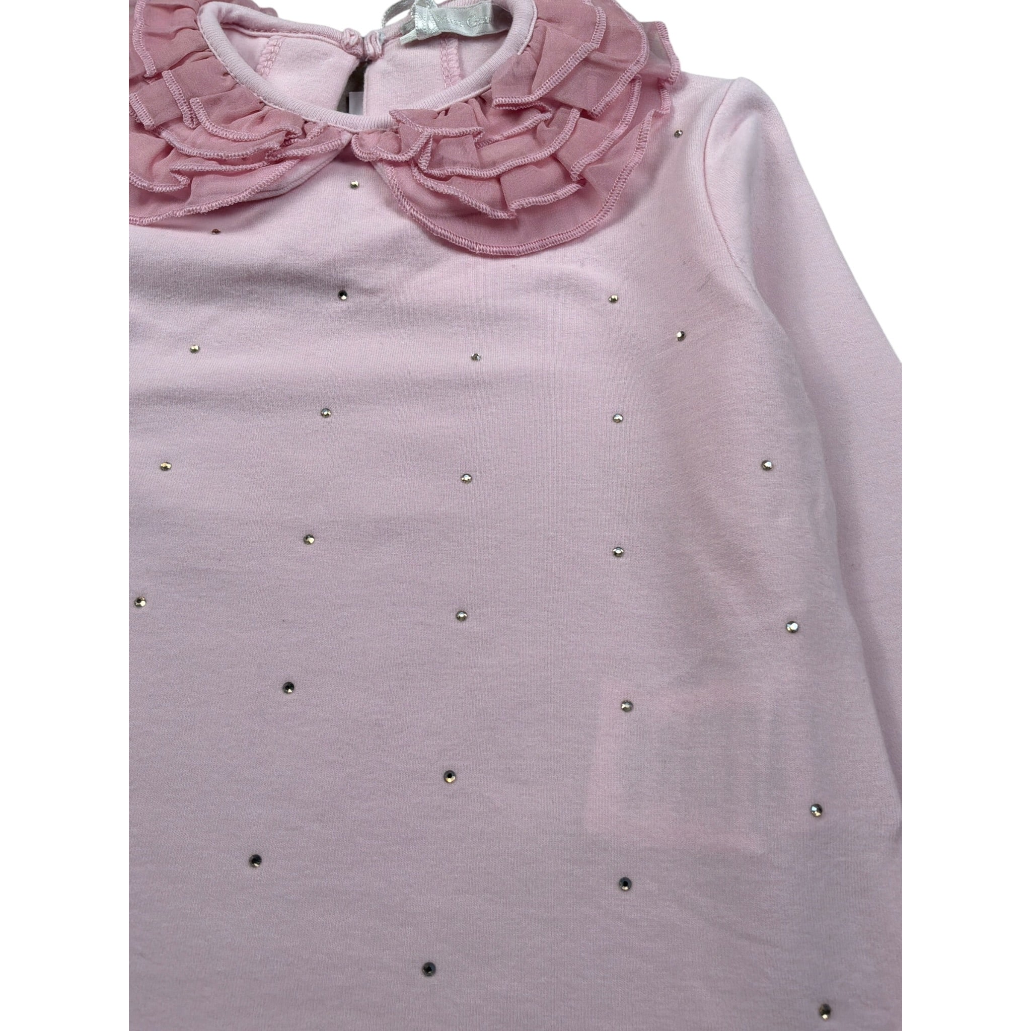 Miss Grant Shirt tinta unita con Colletto Rosa per Bambina MG1417 ROSA MISS GRANT 