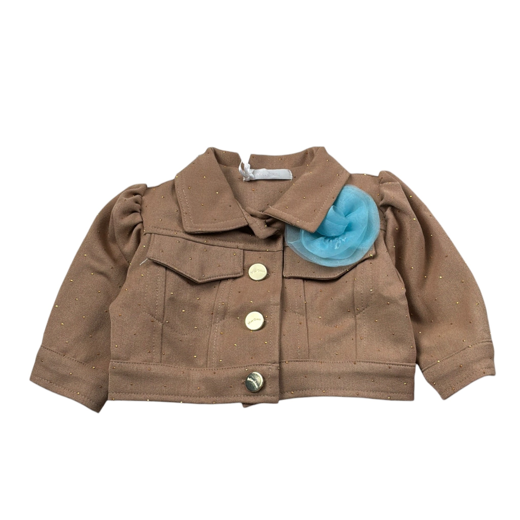 Miss Grant Giubbino tinta unita con Applicazione Cammello per Neonata MG1438 CAMMELLO MISS GRANT 