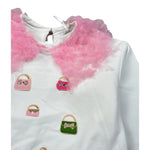 Miss Grant Felpa Chiusa tinta unita Xon Tulle Bianco per Bambina MG1458J BIANCO MISS GRANT 