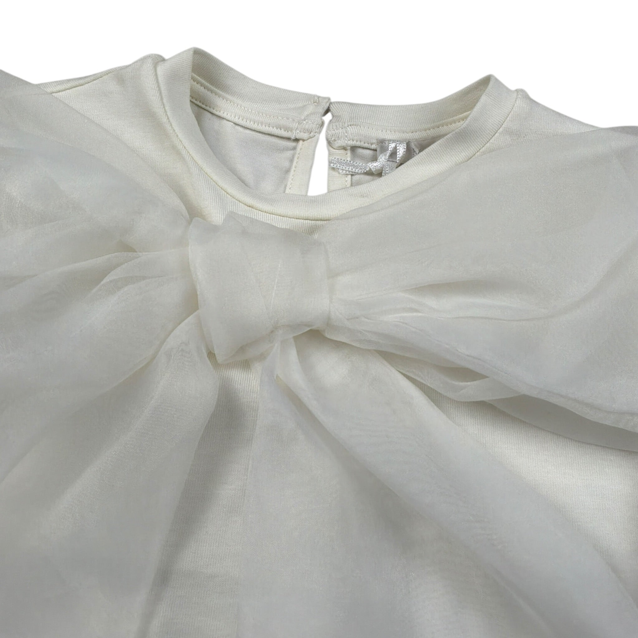 Miss Grant T-Shirt Girocollo tinta unita Panna per Neonata MG14822 PANNA MISS GRANT 