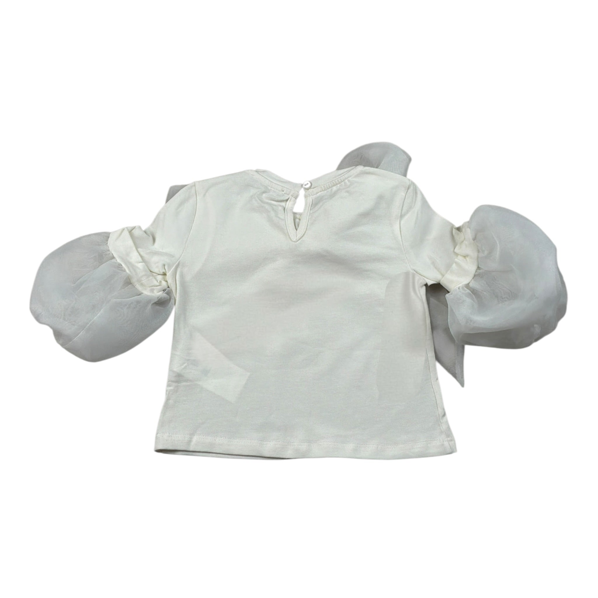 Miss Grant T-Shirt tinta unita con Fiocco Panna per Bambina MG1482X PANNA MISS GRANT 