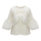 Miss Grant Camicia tinta unita con Fiocco Bianco per Bambina MG1482XX BIANCO MISS GRANT 