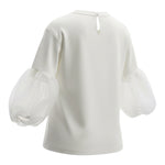 Miss Grant Camicia tinta unita con Fiocco Bianco per Bambina MG1482XX BIANCO MISS GRANT 