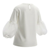 Miss Grant Camicia tinta unita con Fiocco Bianco per Bambina MG1482XX BIANCO MISS GRANT 