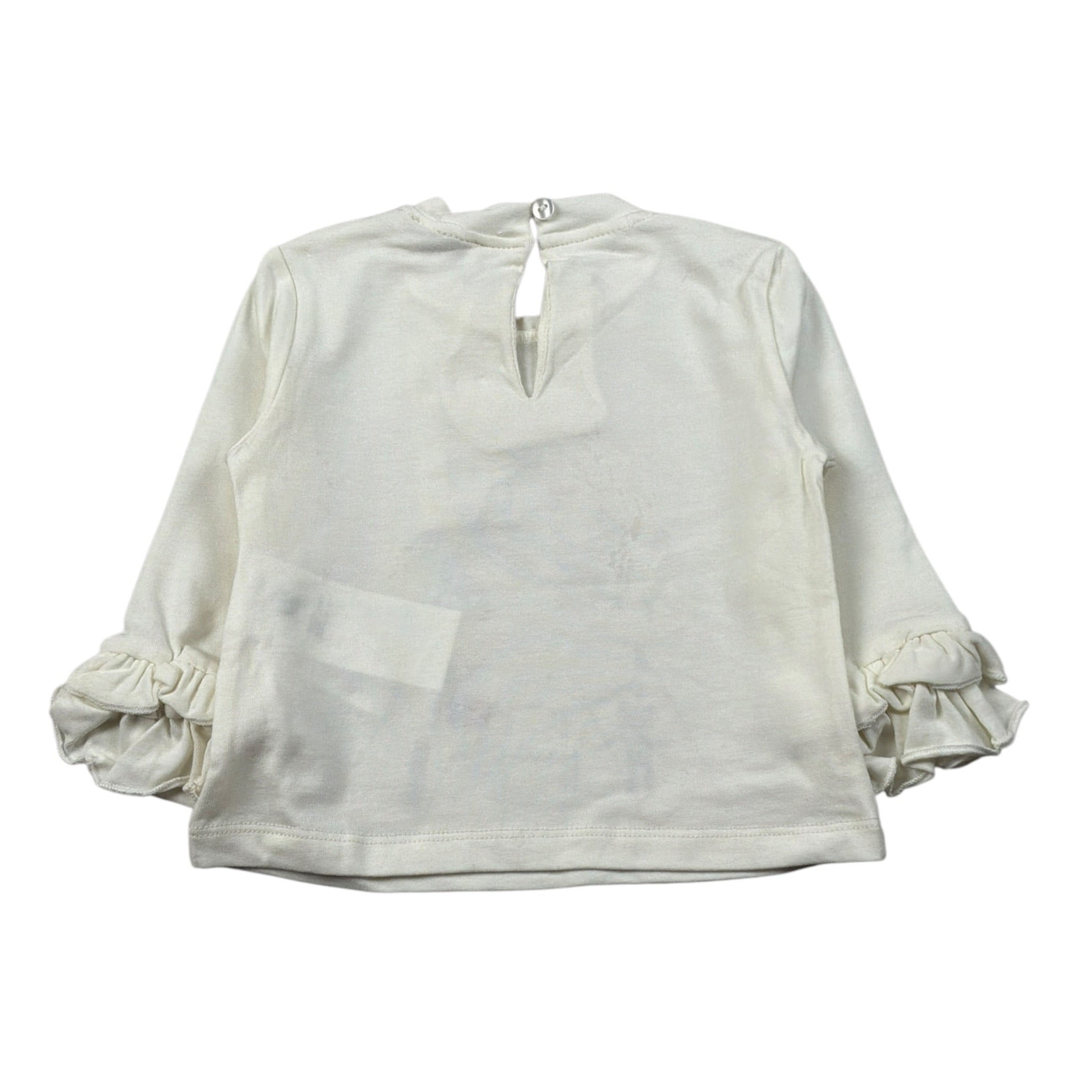 Miss Grant Shirt Girocollo tinta unita con Stampa Panna per Neonata MG1501N PANNA MISS GRANT 