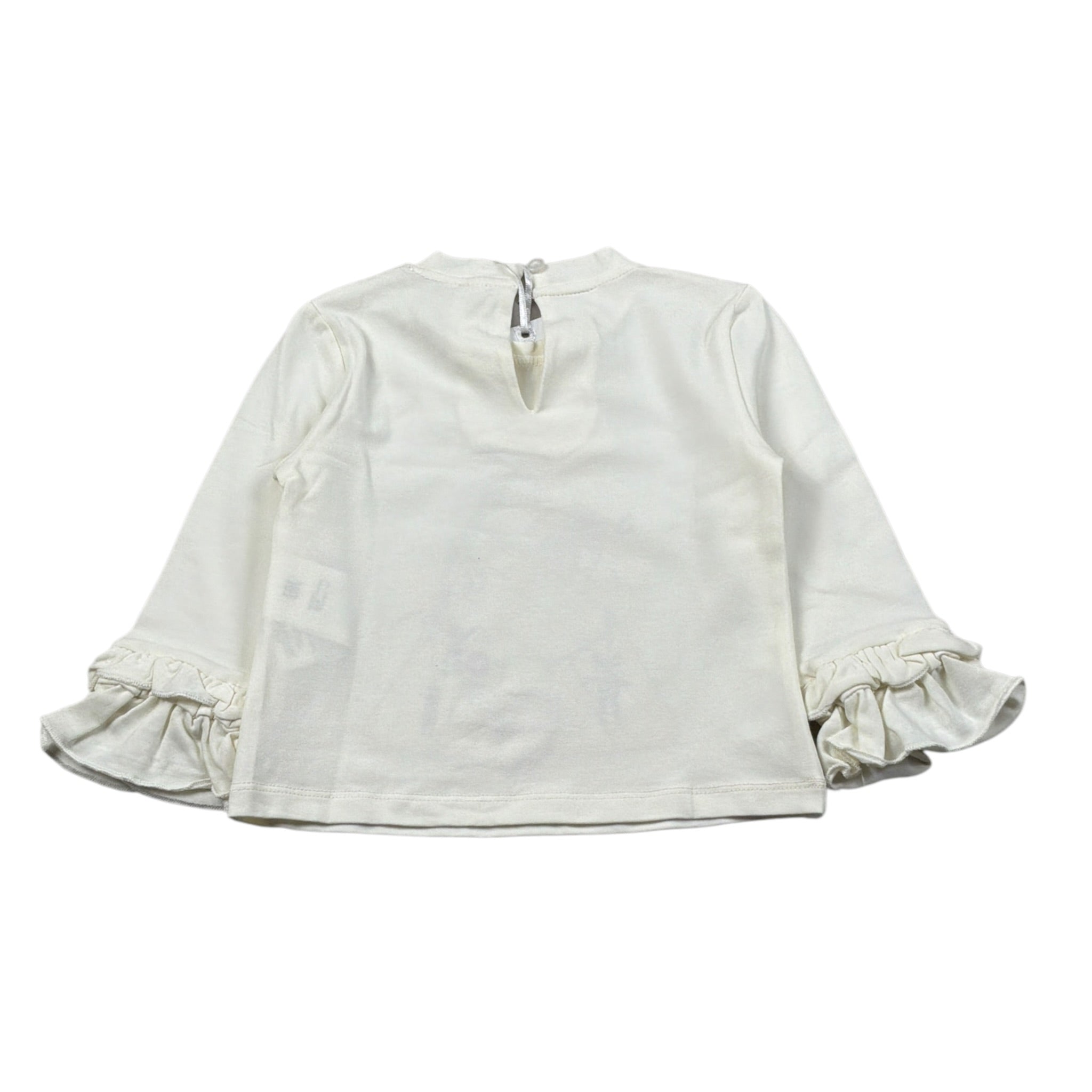 Miss Grant Shirt Girocollo tinta unita con Stampa Bianco per Neonata MG1501NXX BIANCO MISS GRANT 