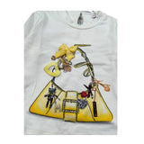 Miss Grant Shirt Girocollo tinta unita con Stampa Bianco per Neonata MG1501NXX BIANCO MISS GRANT 