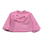 Miss Grant Felpa Girocollo tinta unita con Applicazioni Rosa per Bambina MG1510J ROSA MISS GRANT 