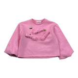 Miss Grant Felpa Girocollo tinta unita con Applicazioni Rosa per Bambina MG1510J ROSA MISS GRANT 