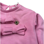 Miss Grant Felpa Girocollo tinta unita con Applicazioni Rosa per Neonata MG1510X ROSA MISS GRANT 
