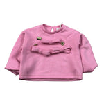 Miss Grant Felpa Girocollo tinta unita con Applicazioni Rosa per Neonata MG1510X ROSA MISS GRANT 
