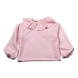 Miss Grant Felpa Chiusa tinta unita con Rouches Rosa per Bambina MG1538 ROSA MISS GRANT 