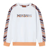 Missoni Felpa Chiusa Girocollo tinta unita con Stampa Bianco per Bambina MV4P40 BIANCO MISSONI 