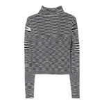 Missoni Maglia Bicolore con Fantasia A Righe E Collo Alto Bianco/Nero per Bambina MV9A20 BIANCO/NERO MISSONI 