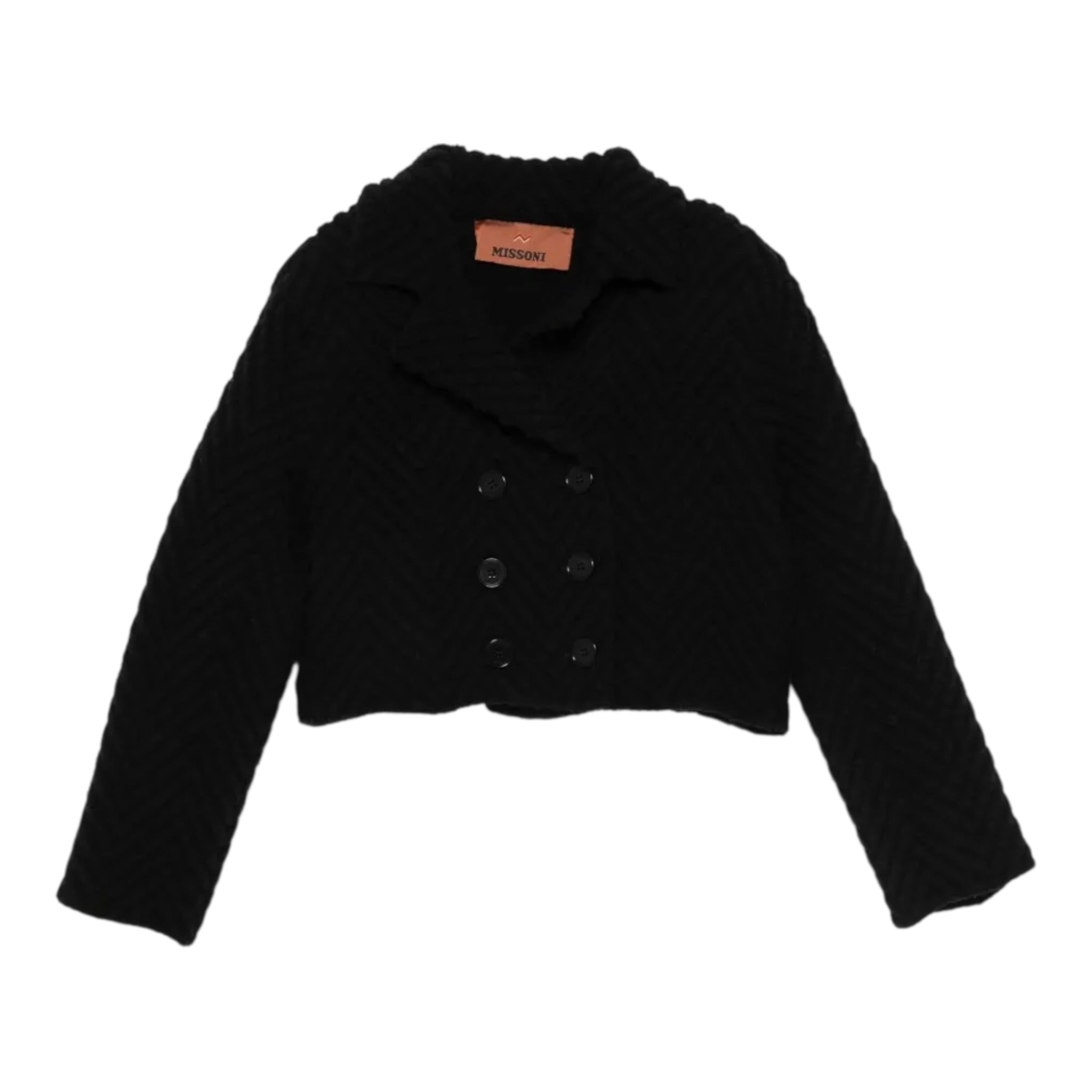 Missoni giubbino in maglia Crop tinta unita Nero per Bambina MX2A50 NERO MISSONI 