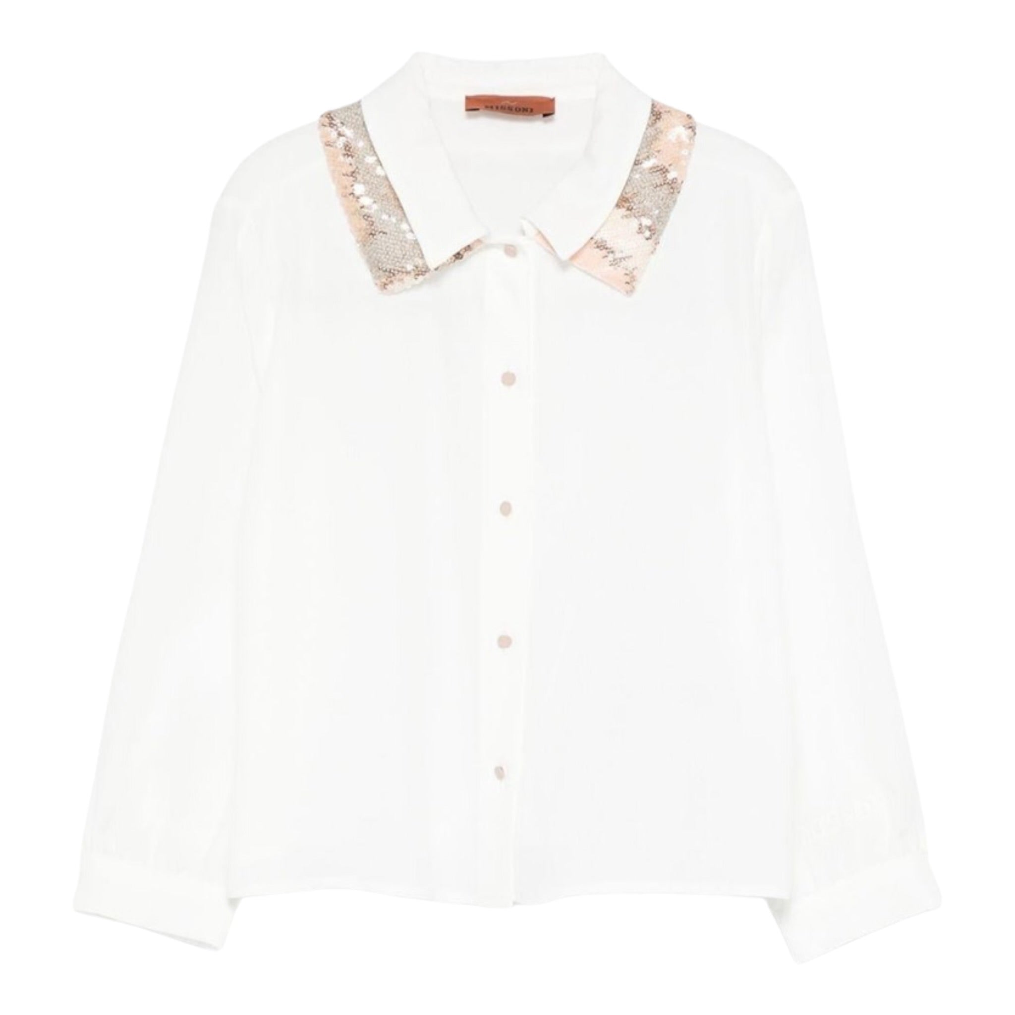 Missoni Camicia tinta unita con Paillettes Bianco per Bambina MX5A50 BIANCO MISSONI 