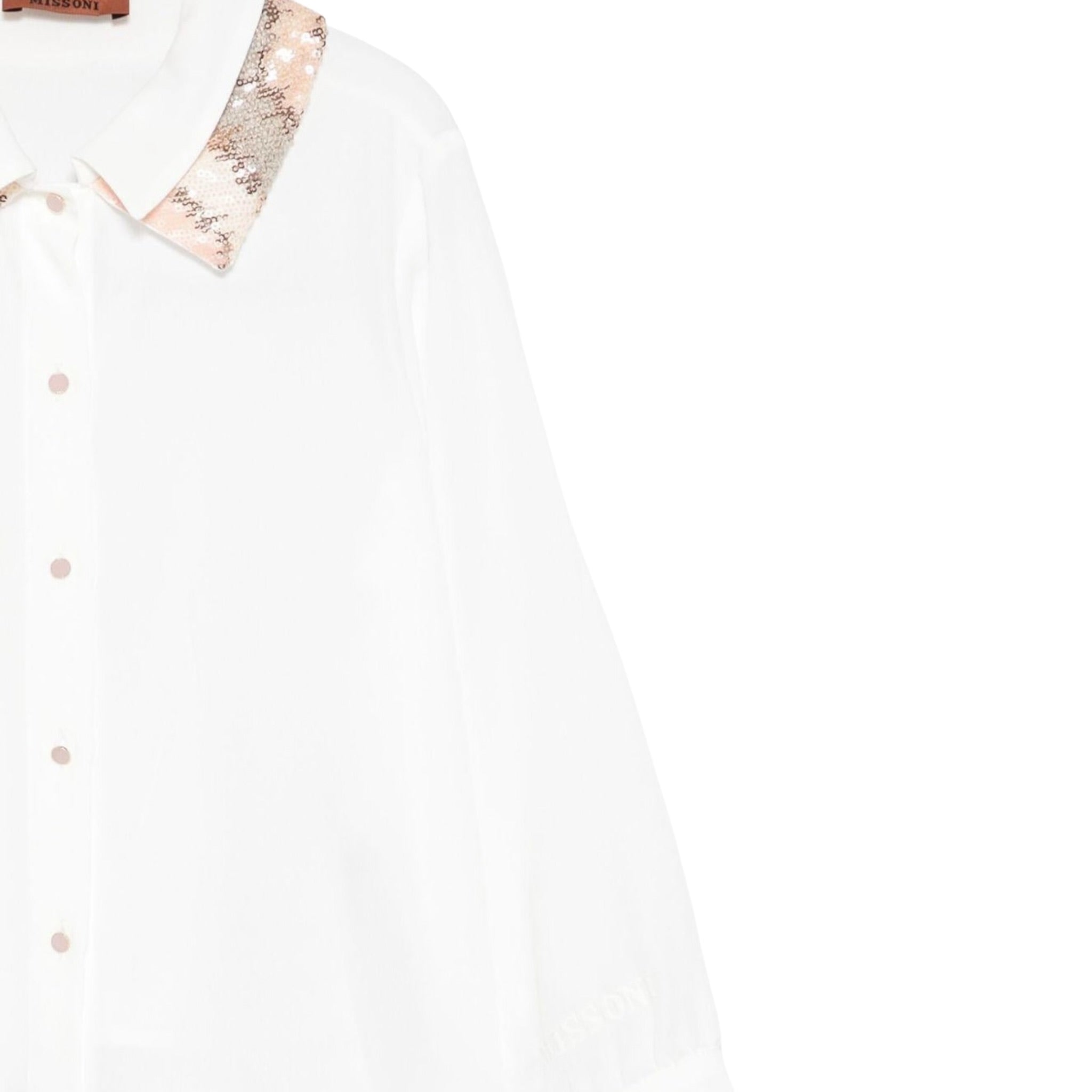 Missoni Camicia tinta unita con Paillettes Bianco per Bambina MX5A50 BIANCO MISSONI 