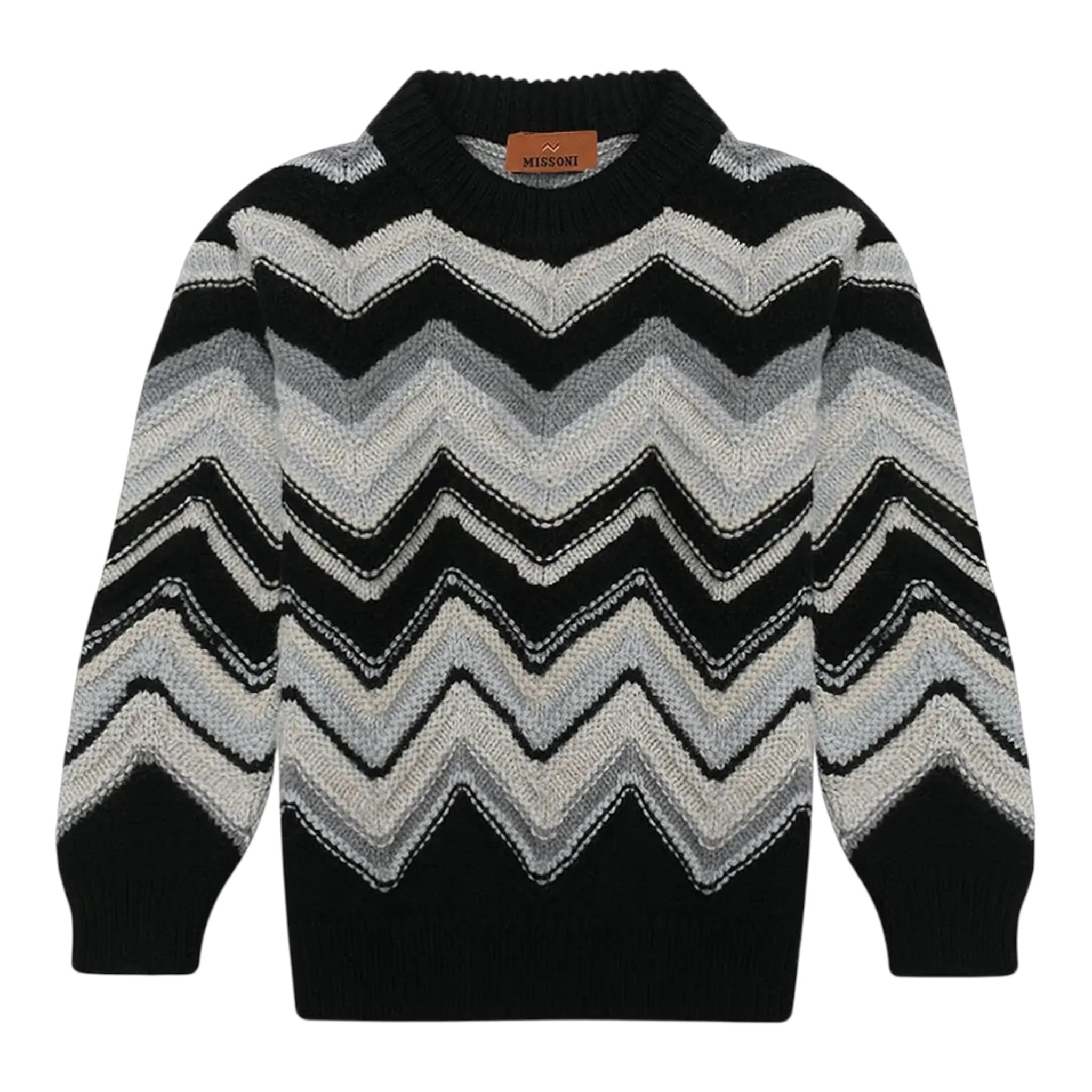 Missoni Maglia Bicolore con Fantasia Nero per Bambina MX9P00 NERO MISSONI 