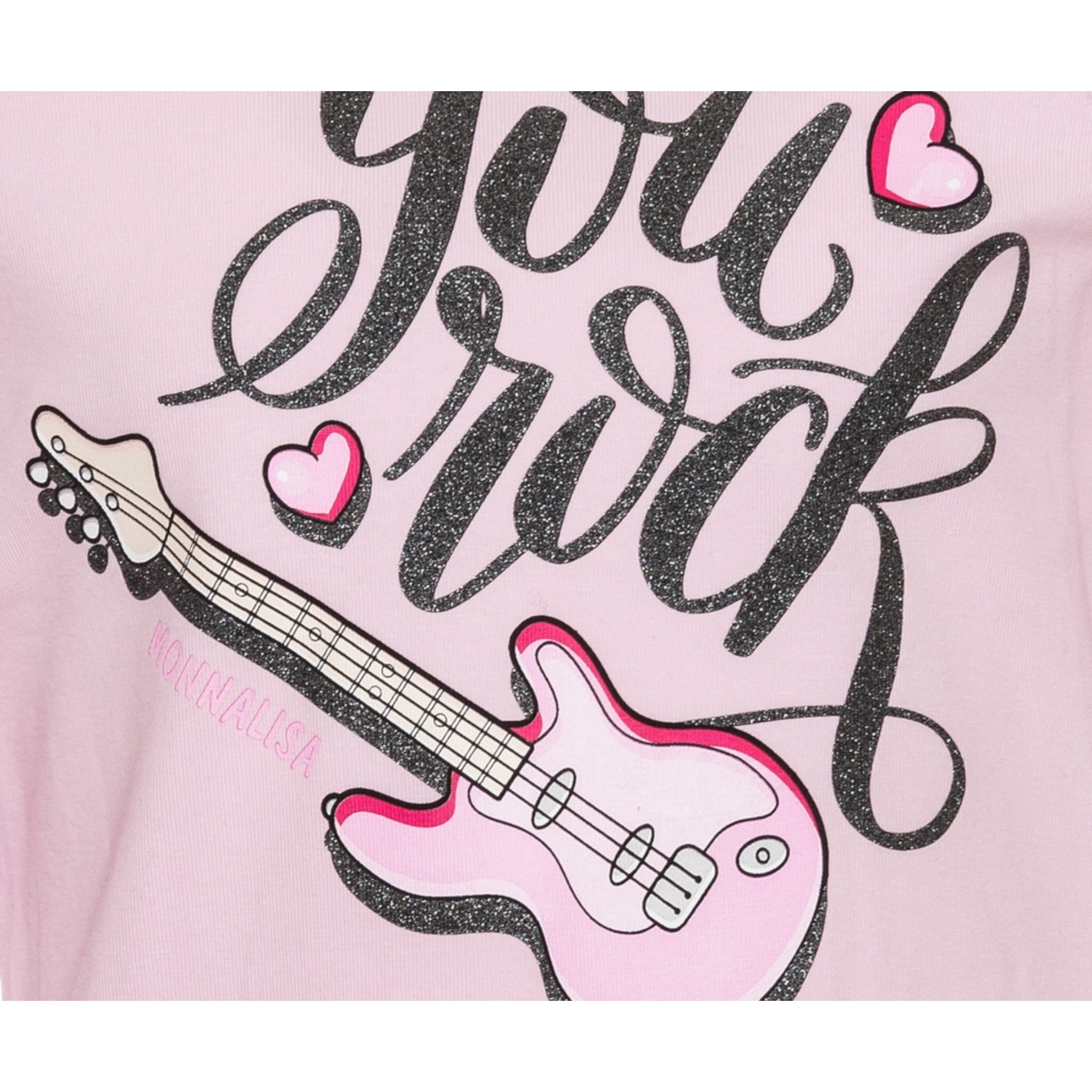 Monnalisa Shirt tinta unita con Stampa Rosa per Bambina 114615PS ROSA MONNALISA 
