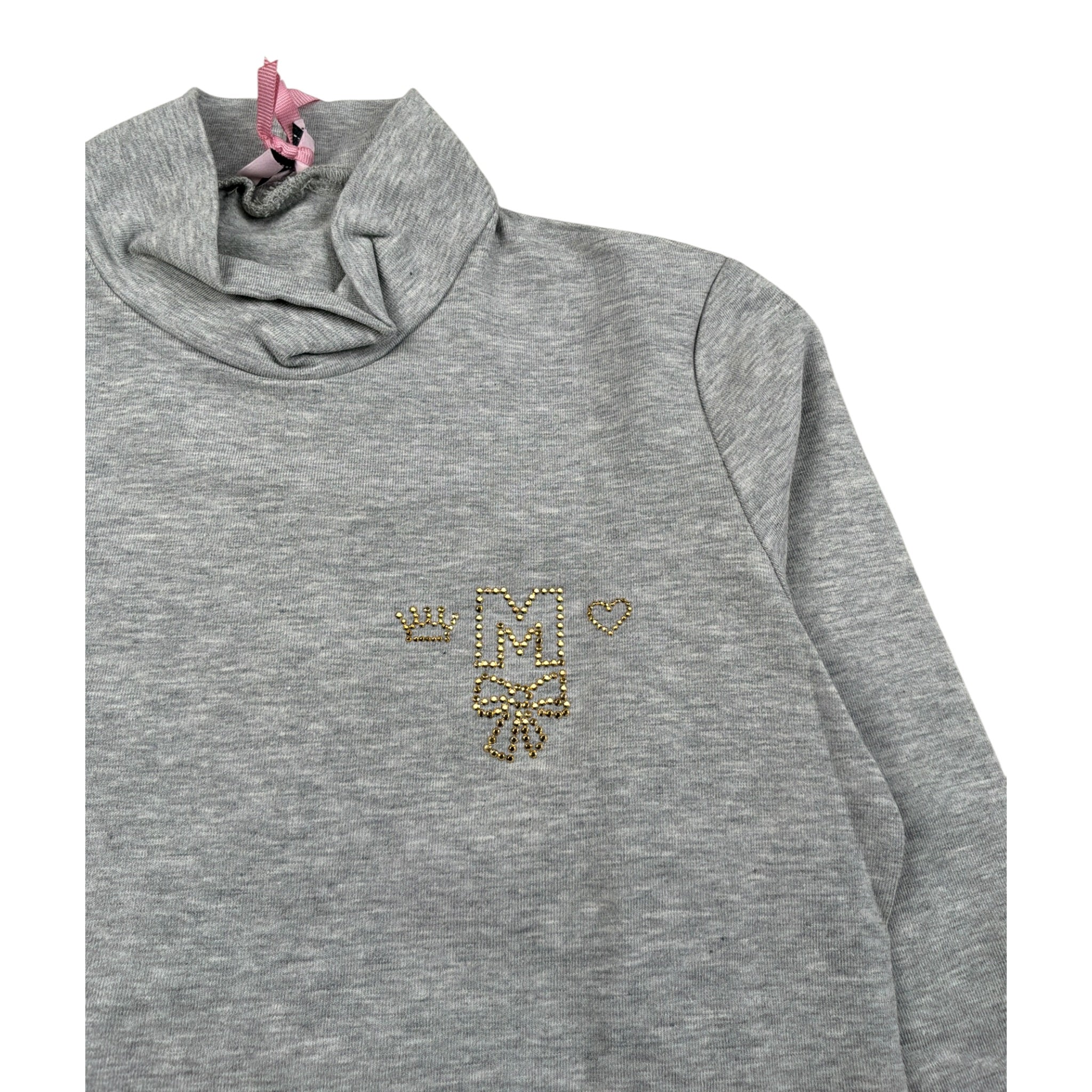 Monnalisa Lupetto tinta unita con Brillantini Grigio per Bambina 116605A4 GRIGIO MONNALISA 