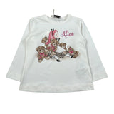 Monnalisa Shirt Girocollo tinta unita con Stampa Panna per Bambina 116617SZ PANNA MONNALISA 
