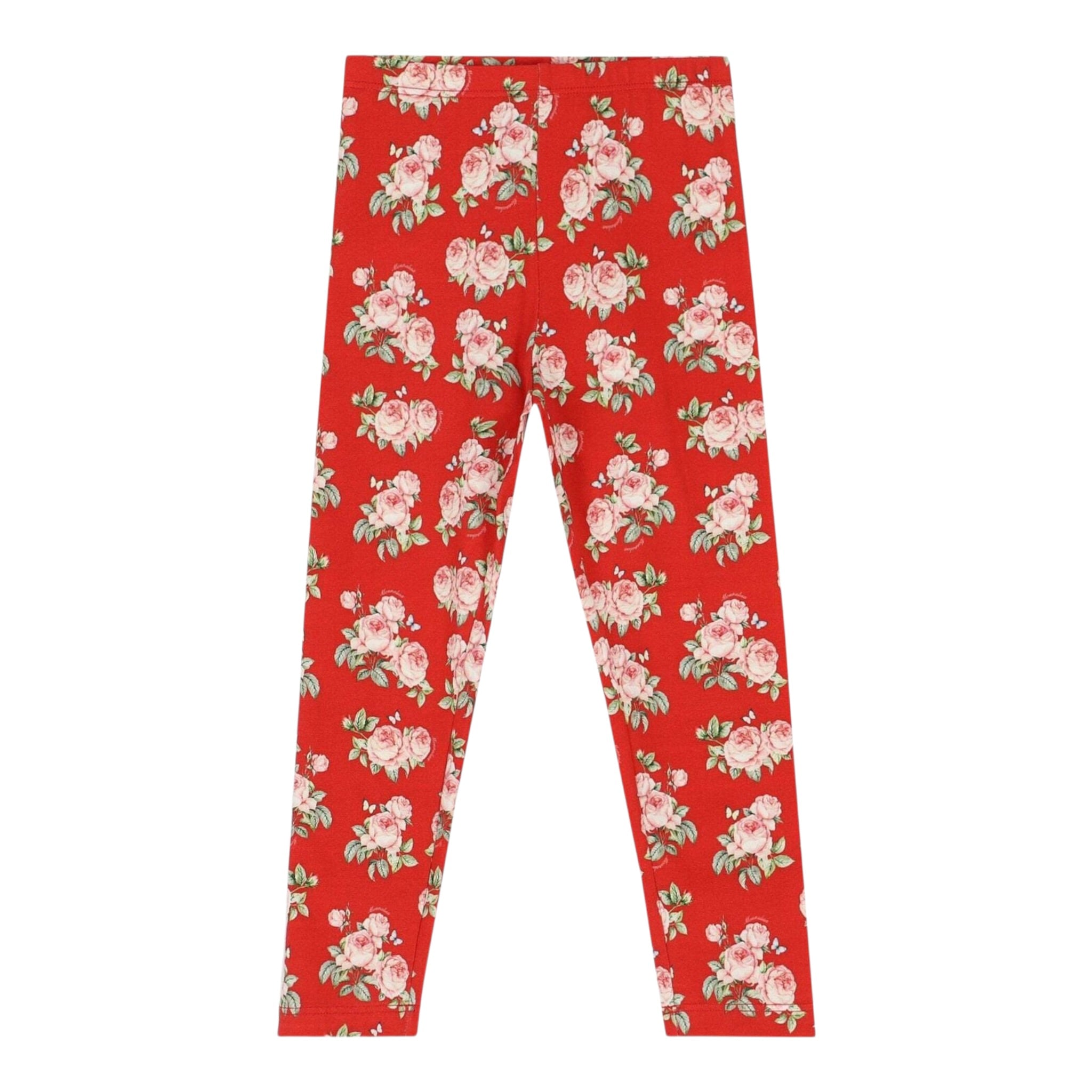 Monnalisa Leggins tinta unita Fantasia Floreale Rosso per Bambina 118408 ROSSO MONNALISA 