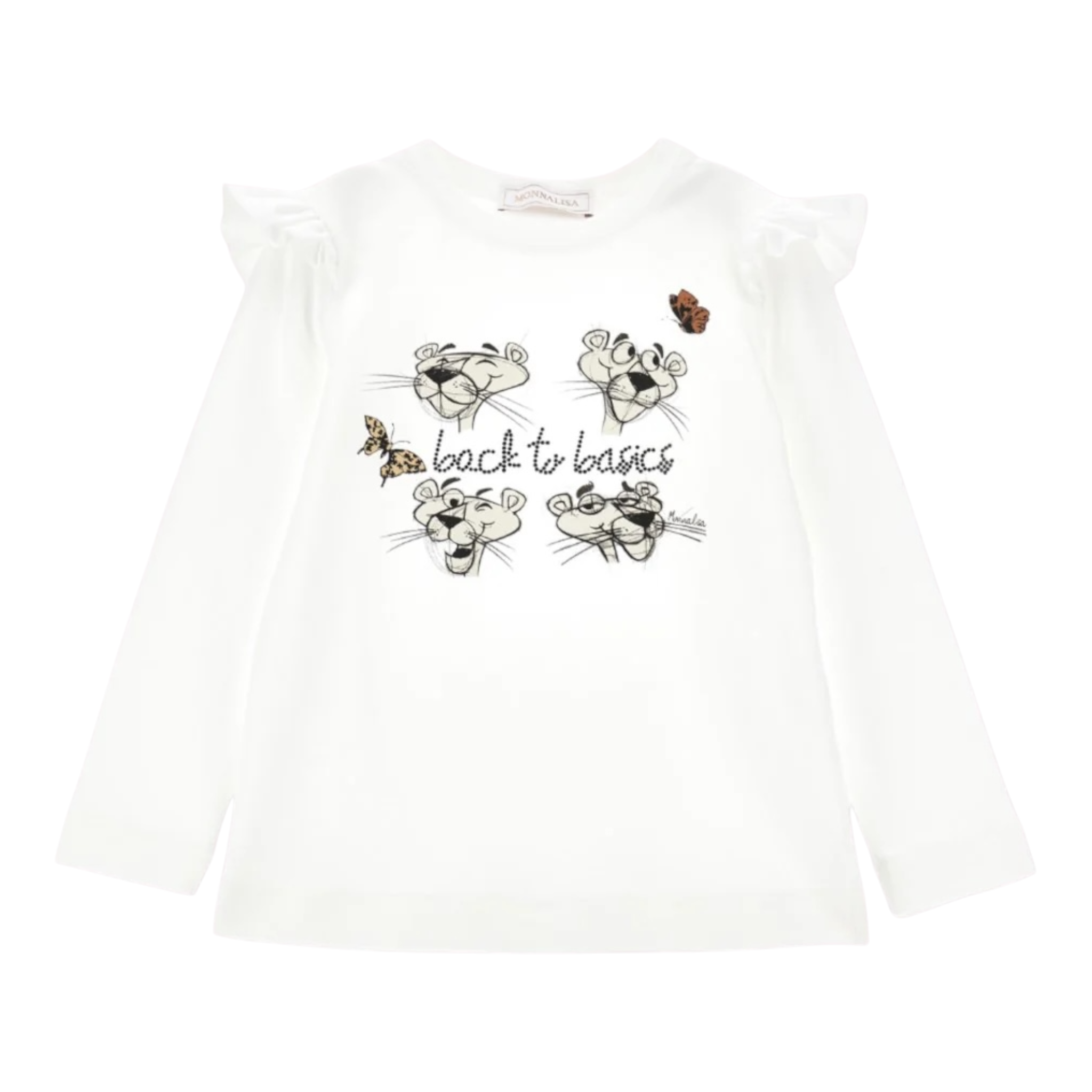 Monnalisa Shirt tinta unita con Stampa Bianco per Bambina 11B621 BIANCO MONNALISA 