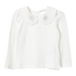 Monnalisa Shirt tinta unita con Colletto Panna per Bambina 11D627J PANNA MONNALISA 