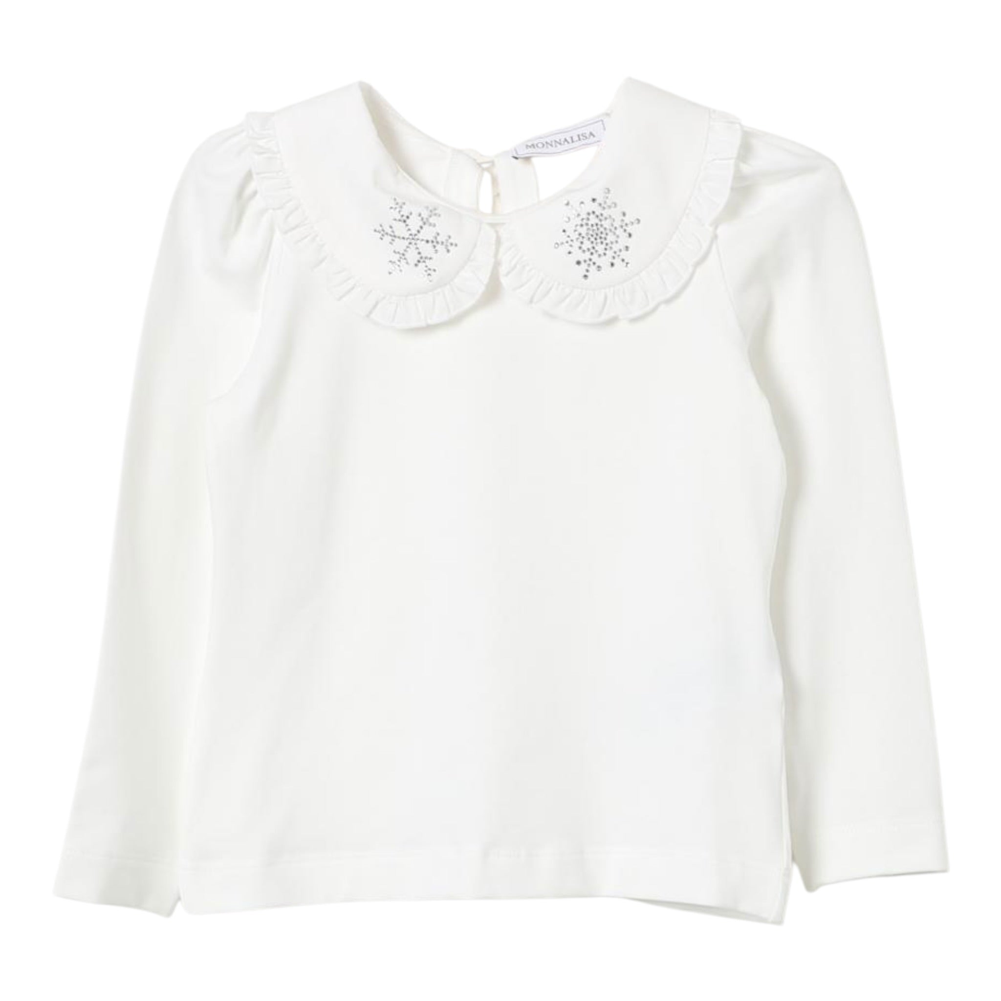 Monnalisa Shirt tinta unita con Colletto Panna per Bambina 11D627J PANNA MONNALISA 