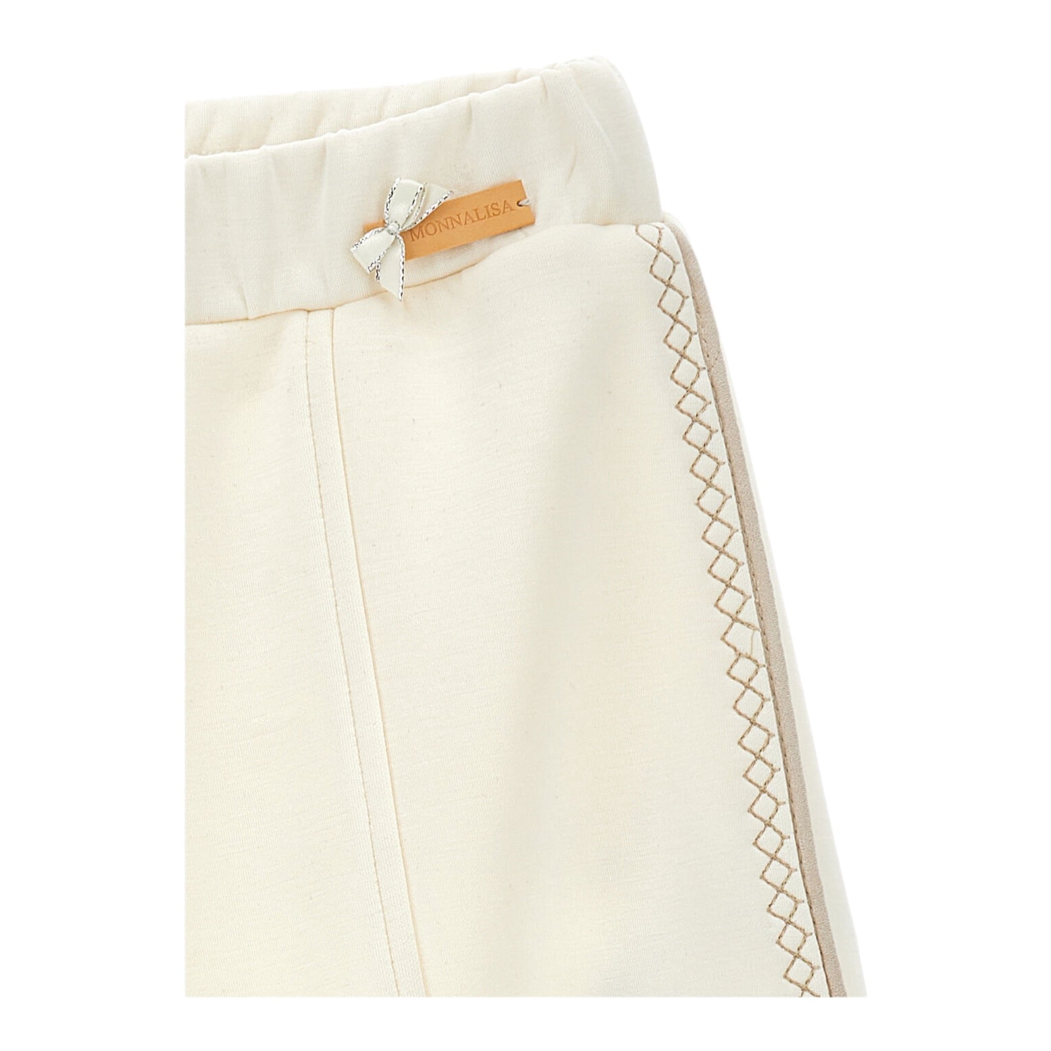 Monnalisa Pantalone tinta unita Modello Palazzo Panna per Bambina 11F407 PANNA MONNALISA 