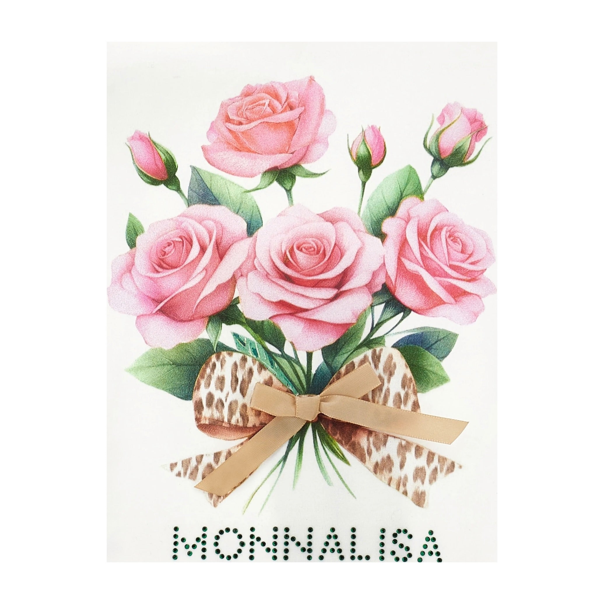Monnalisa Shirt Girocollo Tinta Unta con Stampa Panna per Bambina 11F628 PANNA MONNALISA 