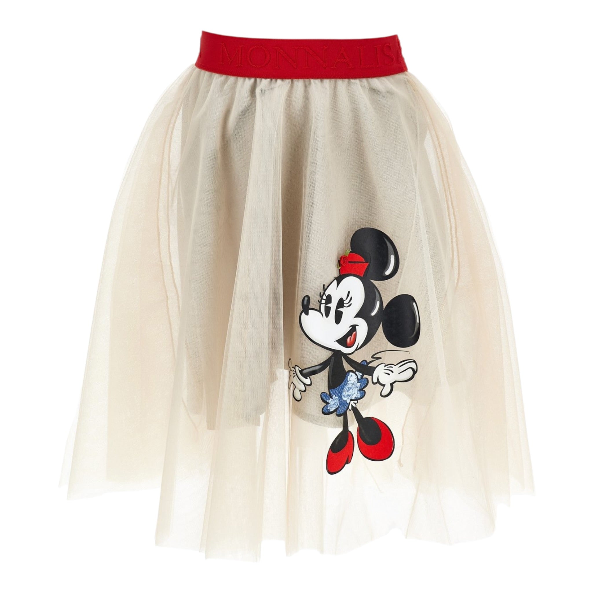 Monnalisa Gonna tinta unita In Tulle con Topolina Beige per Bambina 11F701 BEIGE MONNALISA 