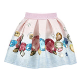 Monnalisa Gonna Bicolore con Stampe Rosa/Azzurro per Bambina 11F703 ROSA/AZZURRO MONNALISA 