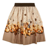 Monnalisa Gonna tinta unita con Stampa Beige per Bambina 11F705 BEIGE MONNALISA 