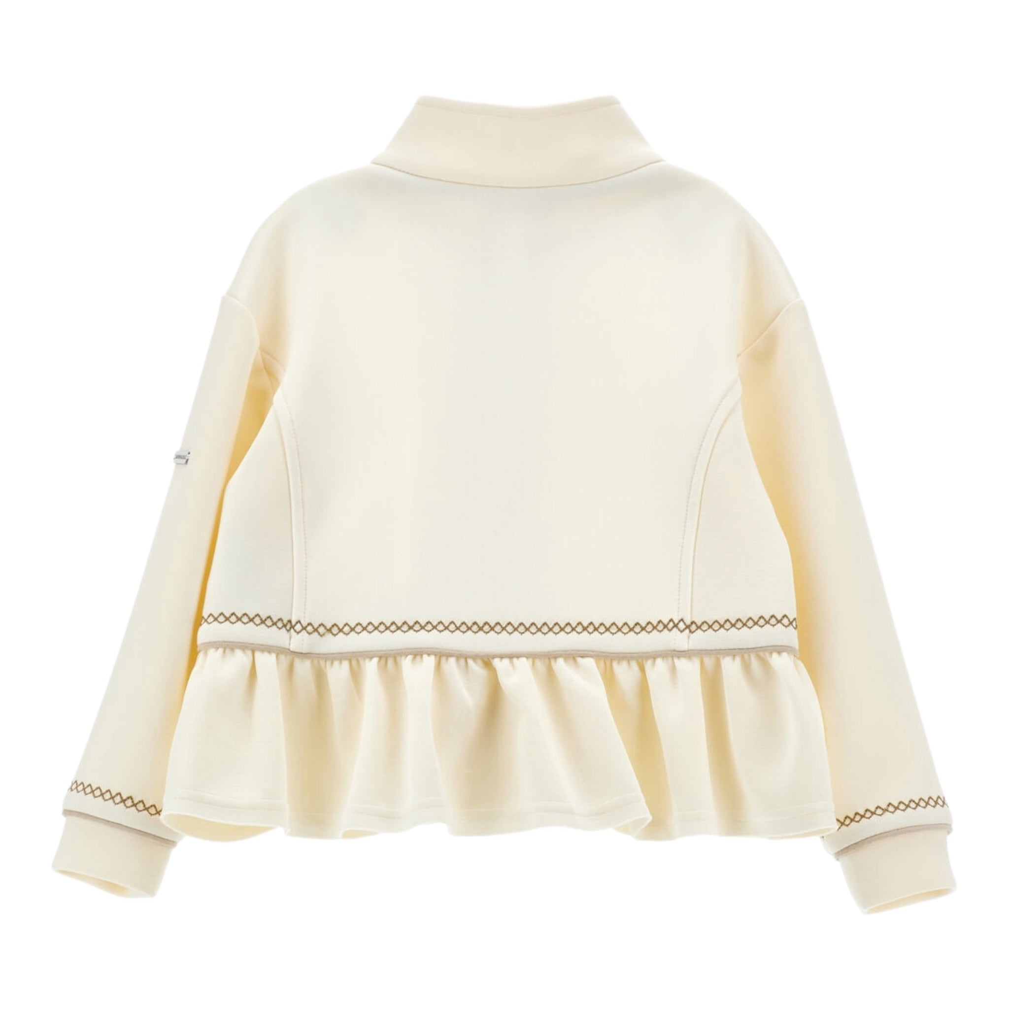 Monnalisa Felpa con Zip tinta unita Panna per Bambina 11F809 PANNA MONNALISA 