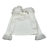 Monnalisa Shirt tinta unita con Tulle Panna per Neonata 170605 PANNA MONNALISA 