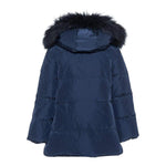 Monnalisa Giubbino tinta unita con Zip E Cappuccio Blu per Bambina 174116 BLU MONNALISA 