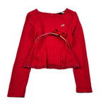 Monnalisa Shirt Girocollo tinta unita con Cinturino Rosso per Bambina 174301 ROSSO MONNALISA 