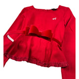 Monnalisa Shirt Girocollo tinta unita con Cinturino Rosso per Bambina 174301 ROSSO MONNALISA 