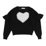 Monnalisa Maglia Girocollo tinta unita con Ricami Nero per Bambina 178602 NERO MONNALISA 