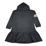 Monnalisa Abito Manica Lunga tinta unita con Cappuccio Nero per Bambina 178900R1 NERO MONNALISA 