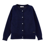 Monnalisa Cardigan tinta unita con Bottoni Blu per Bambina 17D802 BLU MONNALISA 