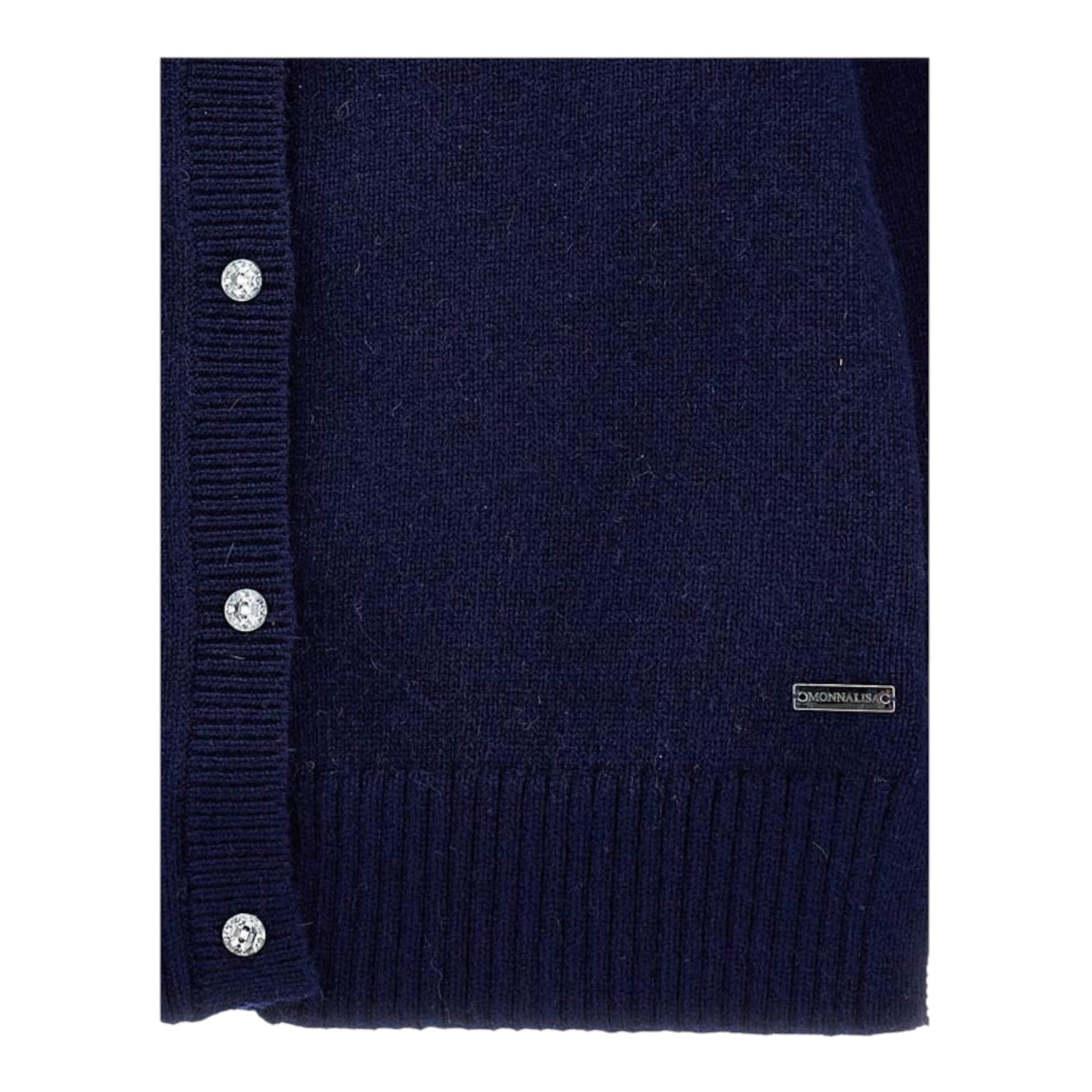 Monnalisa Cardigan tinta unita con Bottoni Blu per Bambina 17D802 BLU MONNALISA 