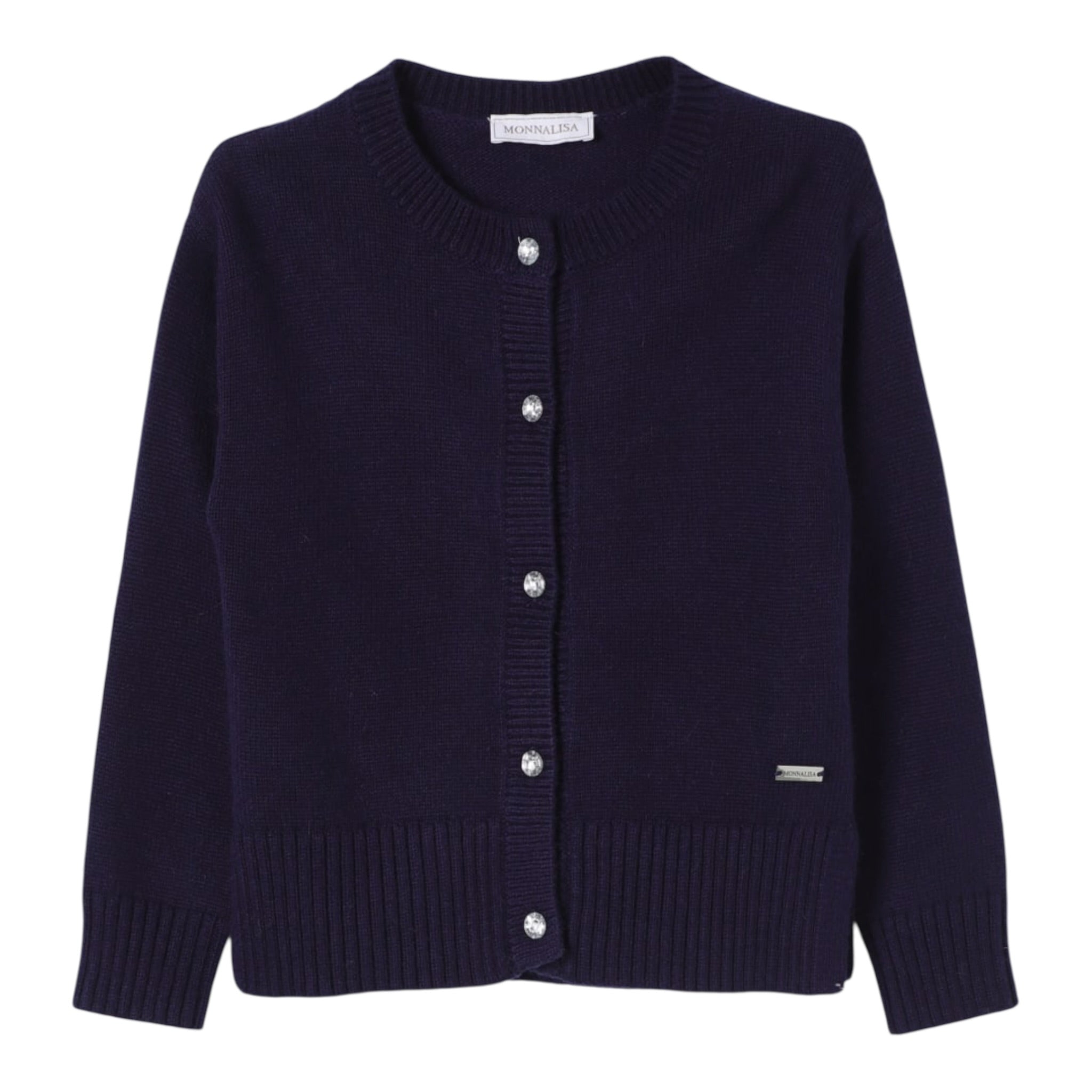 Monnalisa Cardigan tinta unita con Bottoni Blu per Bambina 17D802X BLU MONNALISA 