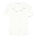 Monnalisa Camicia Mezza Manica tinta unita Bianco per Neonata 17EPAT BIANCO MONNALISA 