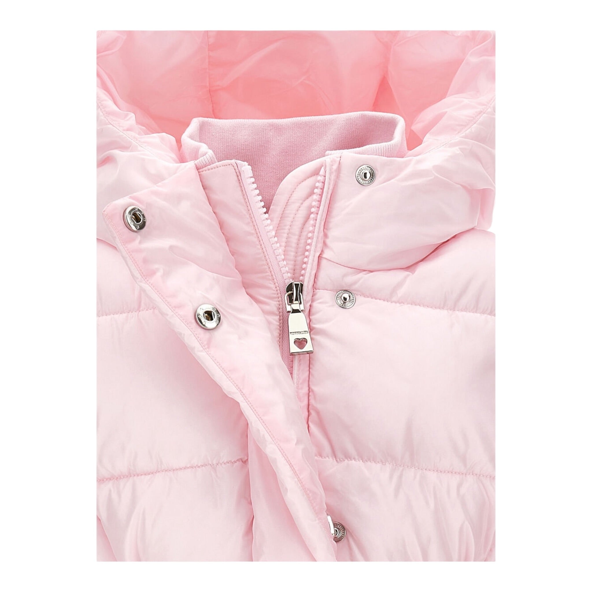 Monnalisa Giubbino tinta unita con Cappuccio Rosa per Bambina 17F101XX ROSA MONNALISA 