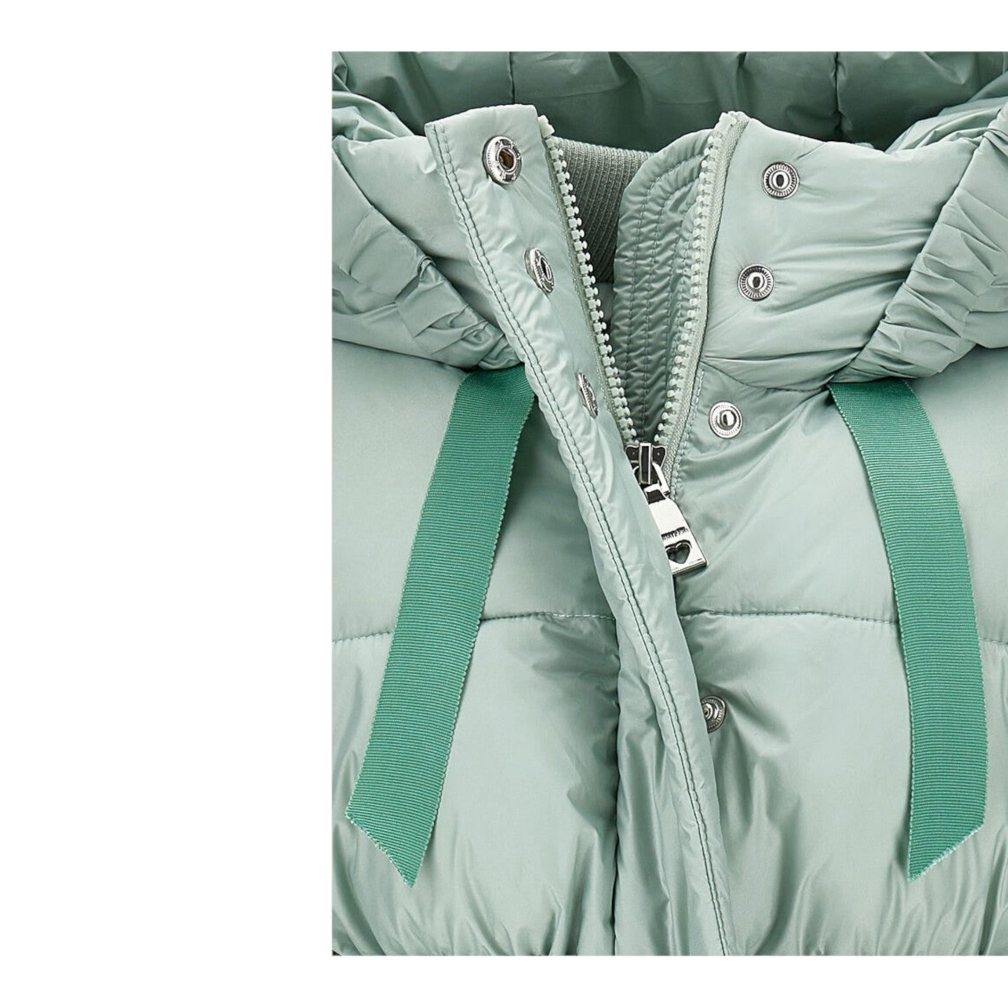 Monnalisa Giubbino tinta unita con Zip E Cappuccio Verde Acqua per Bambina 17F102 VERDE ACQUA MONNALISA 