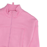 Monnalisa Felpa tinta unita con Zip Rosa per Bambina 17F800 ROSA MONNALISA 